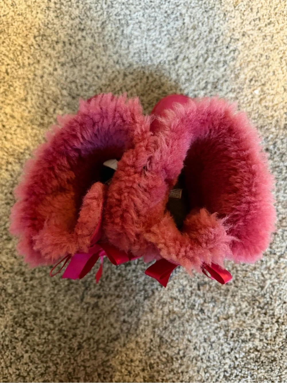 UGG Kids Hot Pink Suede Shearling Boots